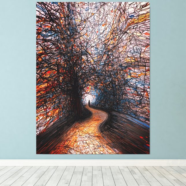 Lienzo Camino de Soledad Abstracto – Pasarela de Árbol Co (Insitu (piso de madera))