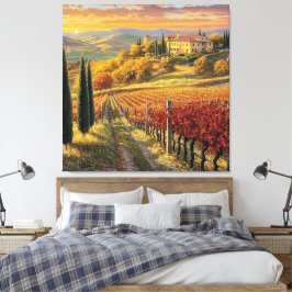 Lienzo Camino de viñedo dorado - Toscana Premium Canvas