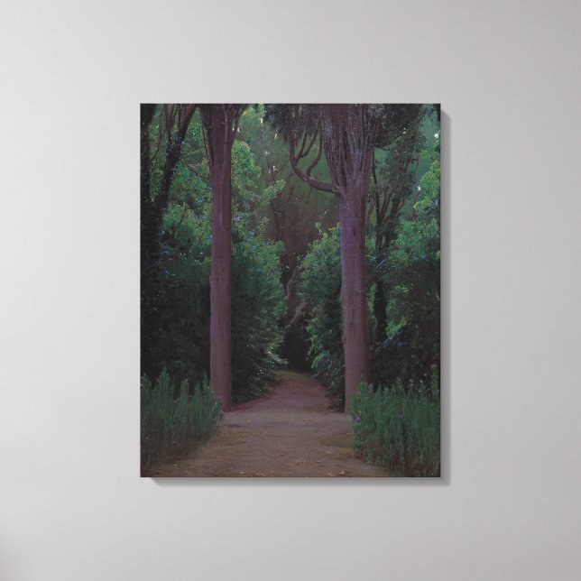 Lienzo Camino en Parque (por Santiago Rusiñol) (Anverso)