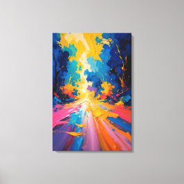 Lienzo Camino Radiante - Paisaje Abstracto Vibrante