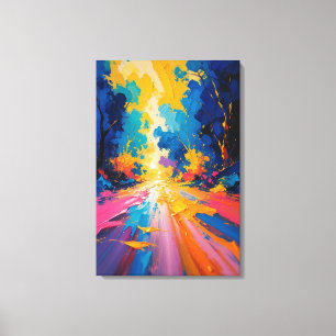 Lienzo Camino Radiante - Paisaje Abstracto Vibrante