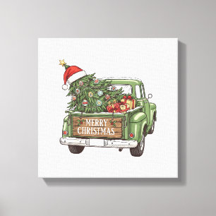 Lienzo Camión de Navidad Vintage Feliz Navidad Hombres Mu