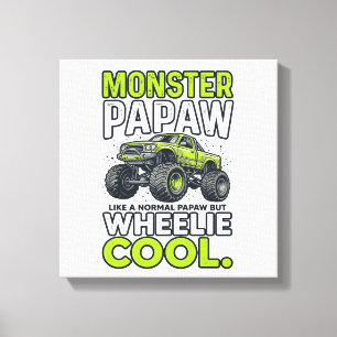 Lienzo Camión Monstruo Papá Wheelie Genial Divertido Dise