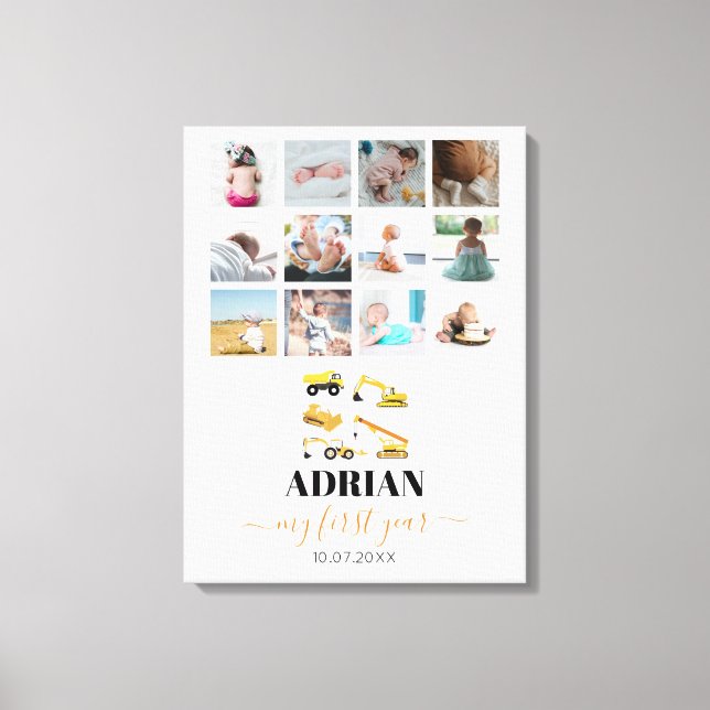 Lienzo Camiones de construcción Collage de fotos de prime