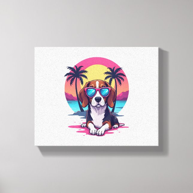 Lienzo Camisa De Fondo Beagle Sunset, Beagle Mom, Beagle (Anverso)