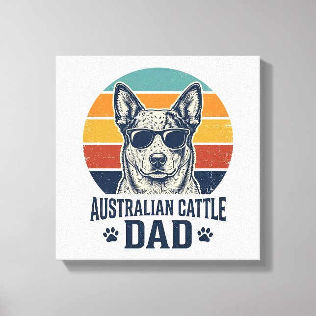 Lienzo Camisa del padre del perro pastor australiano vint (Anverso)