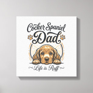 Lienzo Camisa Vintage Perro Cocker Spaniel Papá La Vida E