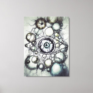 Lienzo Camiseta abstracta de percepción ocular neurográfi