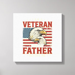 Lienzo Camiseta águila Veterano como mi padre antes que y
