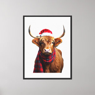 Lienzo Camiseta Boho Xmas Navidad Vaca de las Tierras Alt
