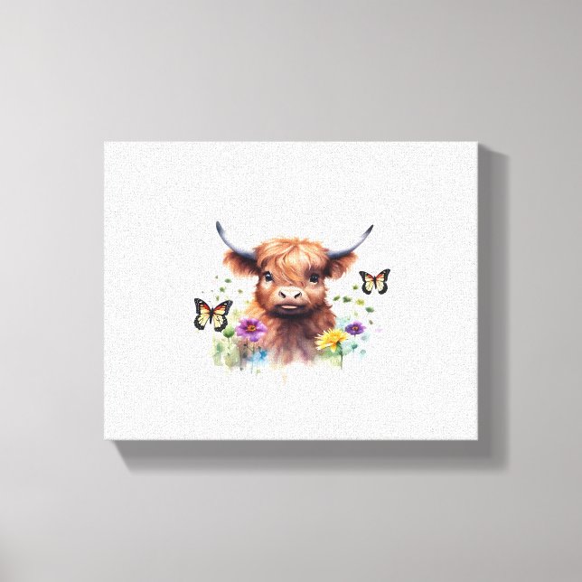 Lienzo Camiseta Clásica de Cow para bebés en Highland (Anverso)