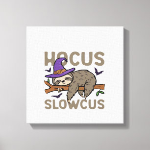 Lienzo Camiseta Clásica de Halloween Divertida Hocus Slow