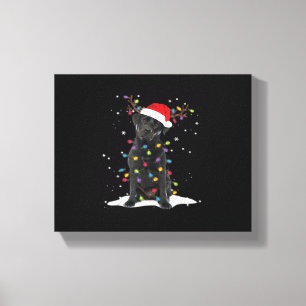 Lienzo Camiseta clásica de luces de árbol de Navidad con