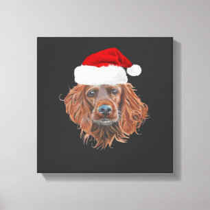 Lienzo Camiseta clásica de Navidad Irish Setter