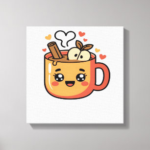 Lienzo Camiseta clásica de té otoñal kawaii