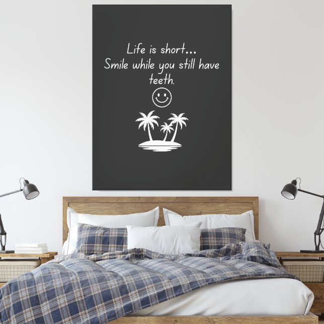 Lienzo Camiseta con Cara Sonriente de Vibra de Playa Retr (Insitu(Dormitorio))
