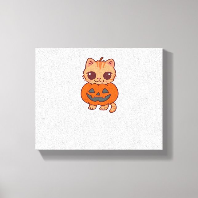 Lienzo Camiseta Cute Halloween Cat T-Shirt - Dos gatos Ka (Anverso)