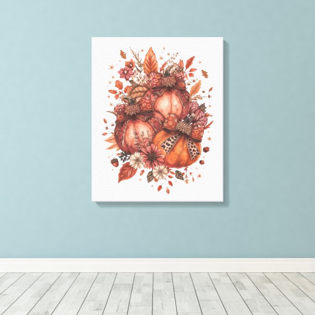 Lienzo Camiseta de calabaza de otoño (Insitu (piso de madera))