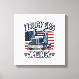 Lienzo Camiseta de camionero vintage diseño America_1