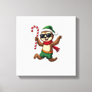 Lienzo Camiseta de Caña de Caramelo de Menta Elf Sloth de