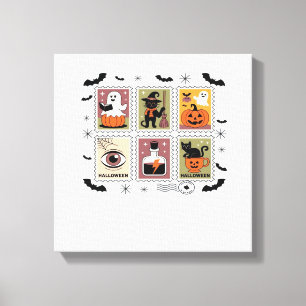 Lienzo Camiseta de colección de sellos postales de gato d