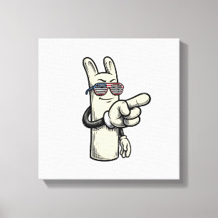 Lienzo Camiseta de dibujo animado de mano señalando patri