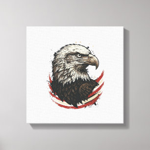 Lienzo Camiseta de diseño de grabado patriótico de águila