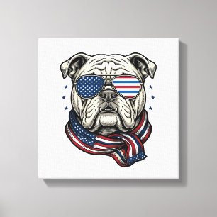 Lienzo Camiseta de diseño de grabado vintage de bulldog p