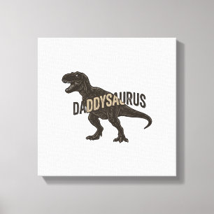 Lienzo Camiseta de diseño de grabado vintage de Daddysaur