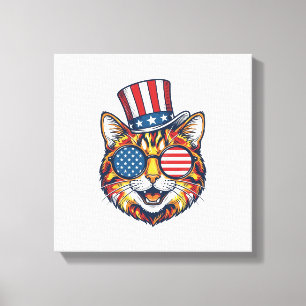 Lienzo Camiseta de diseño de grabado vintage de gato patr