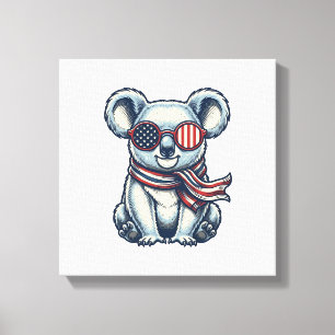 Lienzo Camiseta de diseño de grabado vintage de koala pat