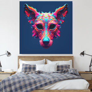 Lienzo Camiseta de diseño de perro - Mejor amigo psicodél