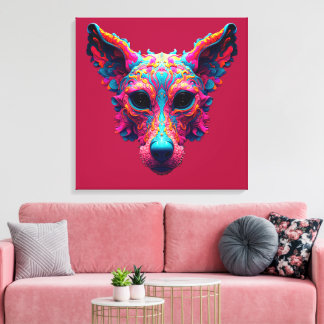 Lienzo Camiseta de diseño de perro - Mejor amigo psicodél