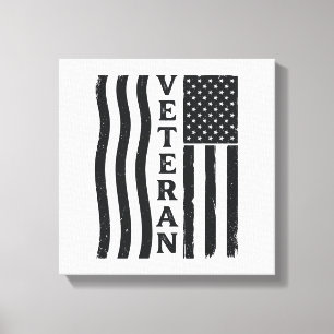 Lienzo Camiseta de diseño vectorial vintage de la bandera