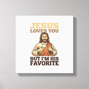 Lienzo Camiseta De Fe Divertida Vintage Te Ama Jesús Dise
