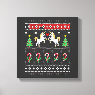 Lienzo Camiseta de fiesta de suéter feo de Navidad de uni