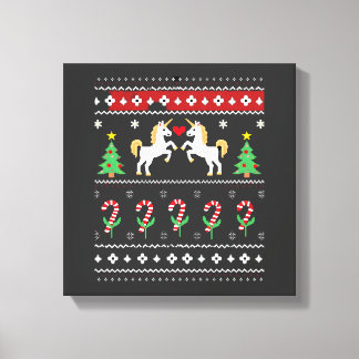 Lienzo Camiseta de fiesta de suéter feo de Navidad de uni