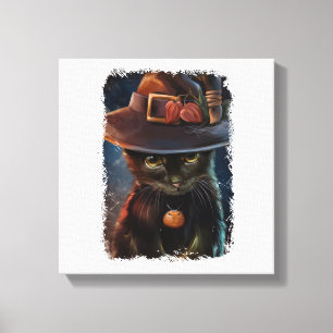 Lienzo Camiseta de gato de Halloween