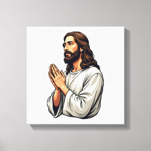 Lienzo Camiseta de grabado vintage de manos orando de Jes