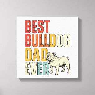 Lienzo Camiseta de grabado vintage del mejor papá Bulldog