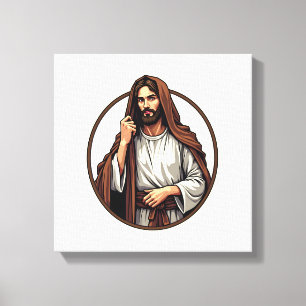 Lienzo Camiseta de grabado vintage Jesús Refugio Capa