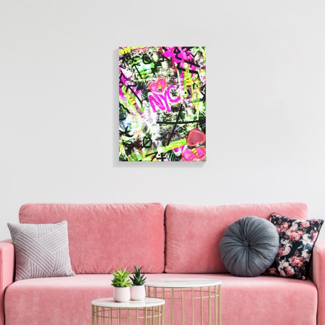 Lienzo Camiseta de graffiti de NYC Nueva York foto (Insitu (Sala de estar))
