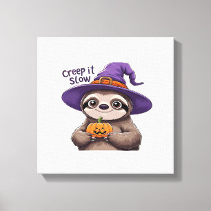 Lienzo Camiseta de Halloween de Bruja Perezosa Linda � Cr