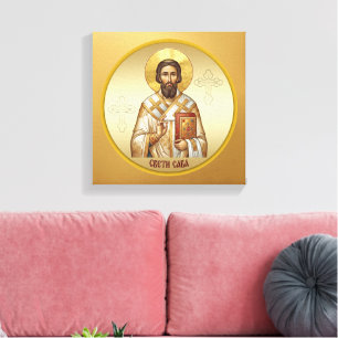 Lienzo Camiseta de icono ortodoxo de San Sava