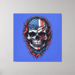 Lienzo Camiseta de la bandera estadounidense de Halloween