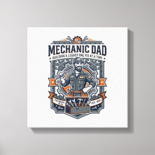 Lienzo Camiseta de mecánico del día del padre Dad diverti