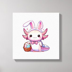 Lienzo Camiseta de Pascua Ajolote Orejas de Conejo Huevos