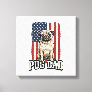 Lienzo Camiseta de perro con grabado vintage patriótico P