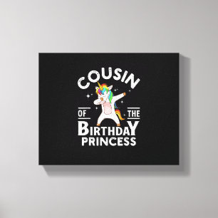 Lienzo Camiseta de prima de la princesa de cumpleaños uni