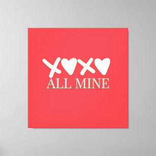 Lienzo Camiseta de San Valentín XOXO TODO MÍO - Diseño de